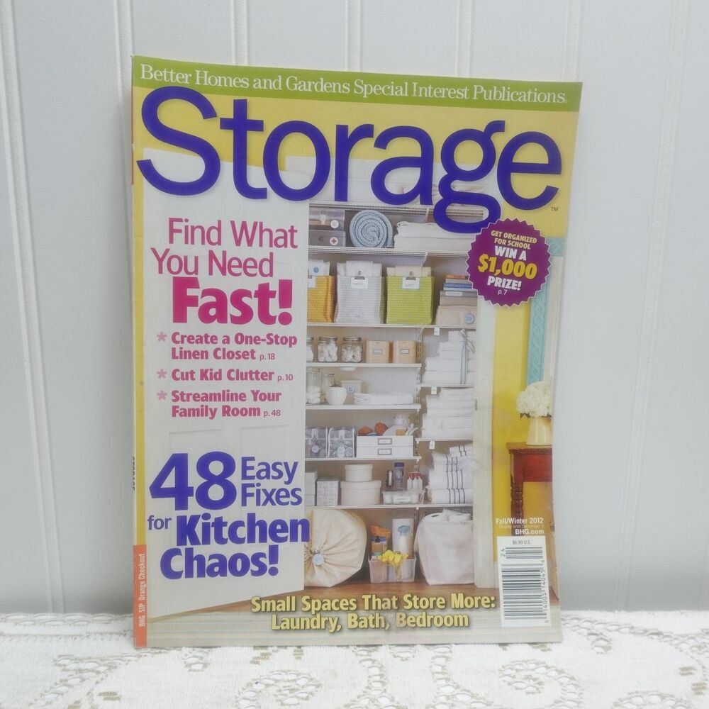 Storage Magazine Fall/Winter 2012 Better Homes Gardens Home Organization Decor